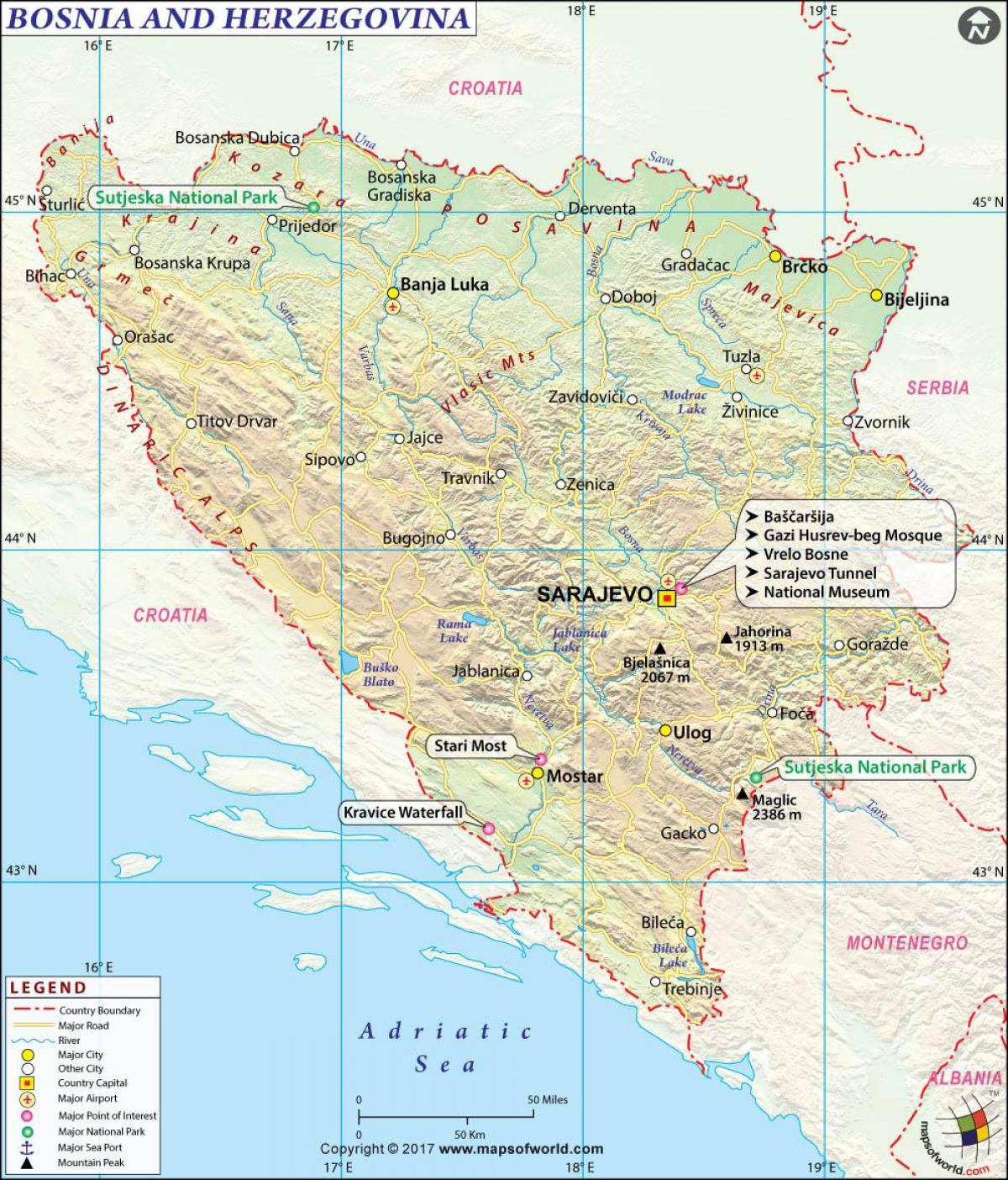 Peta Bosnia negara