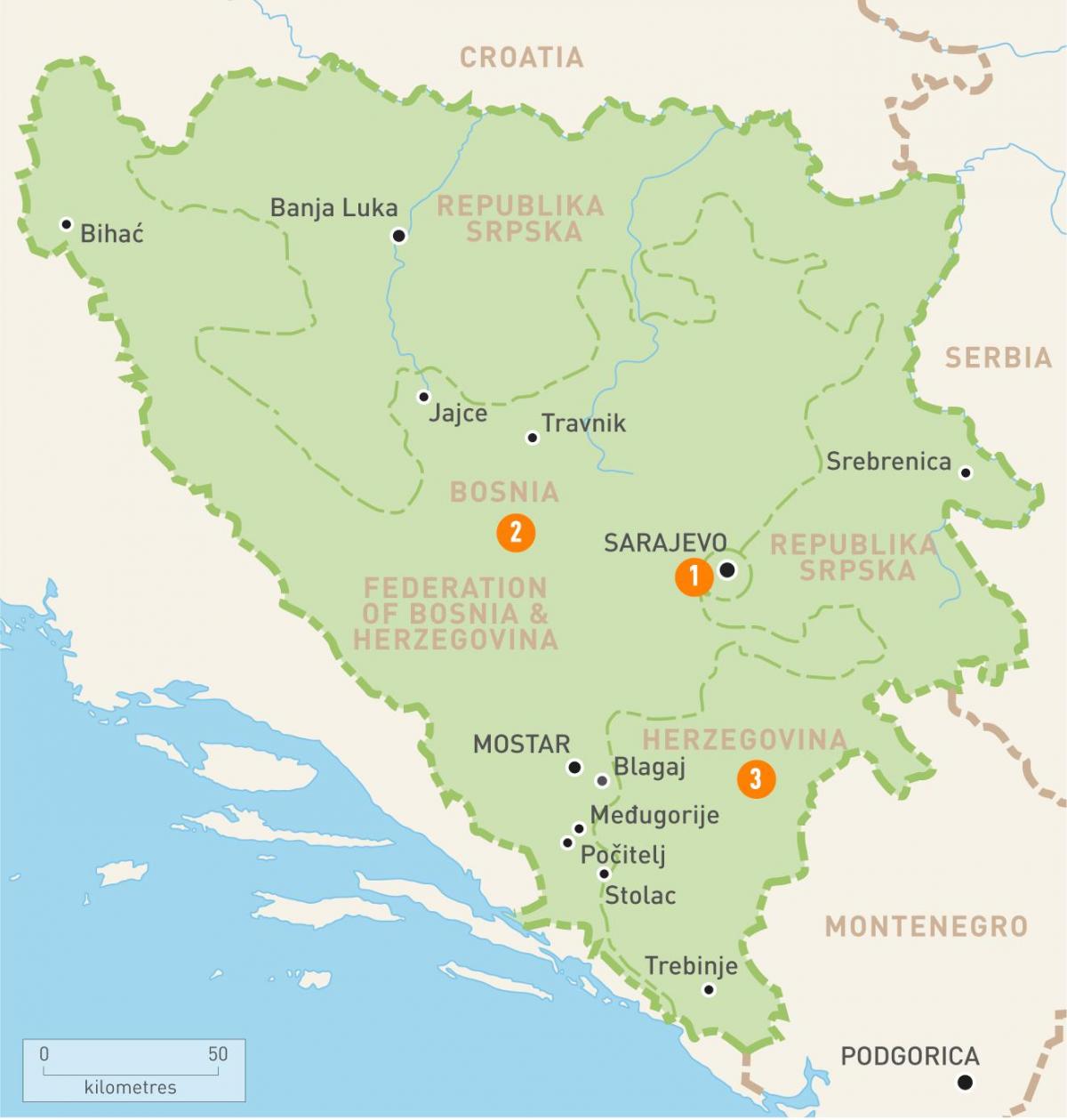 Peta sarajevo Bosnia